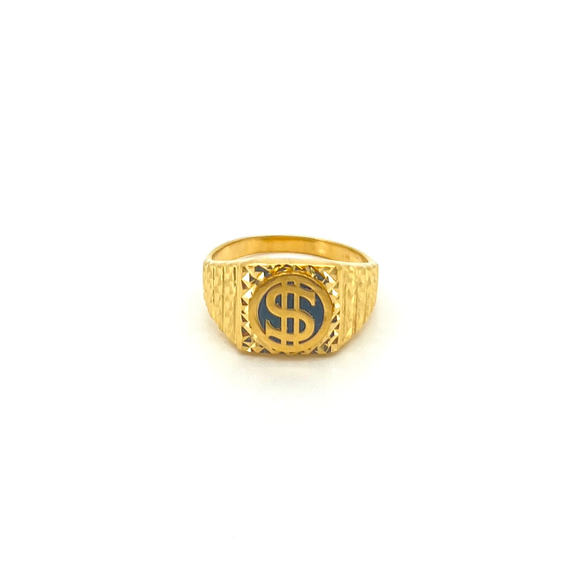Black Enamel Dollar Watch Strap Ring — image 1