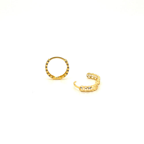 Cut-Out Coin Link Hoop Earrings — image 2