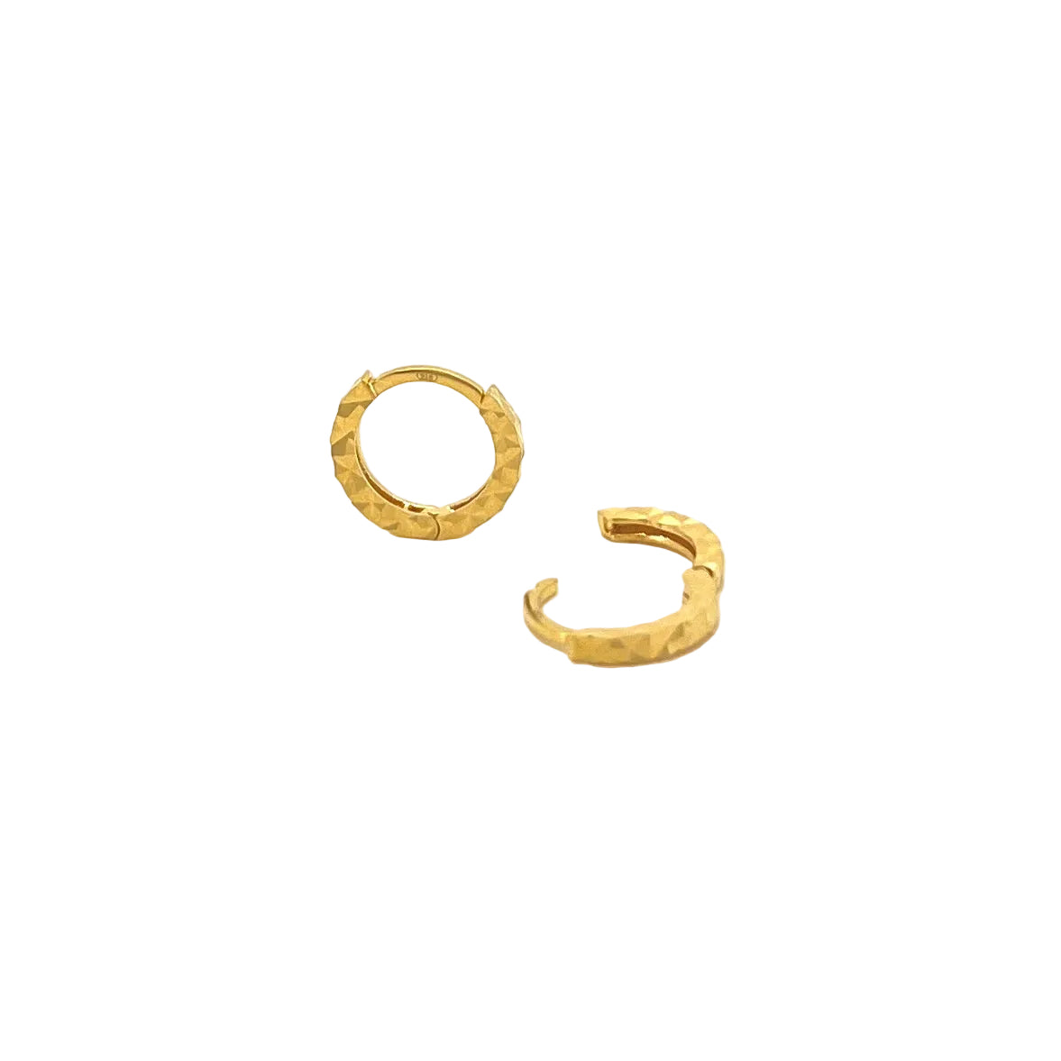 Diamond Cut Hoop Earrings [ Mini ] — image 2