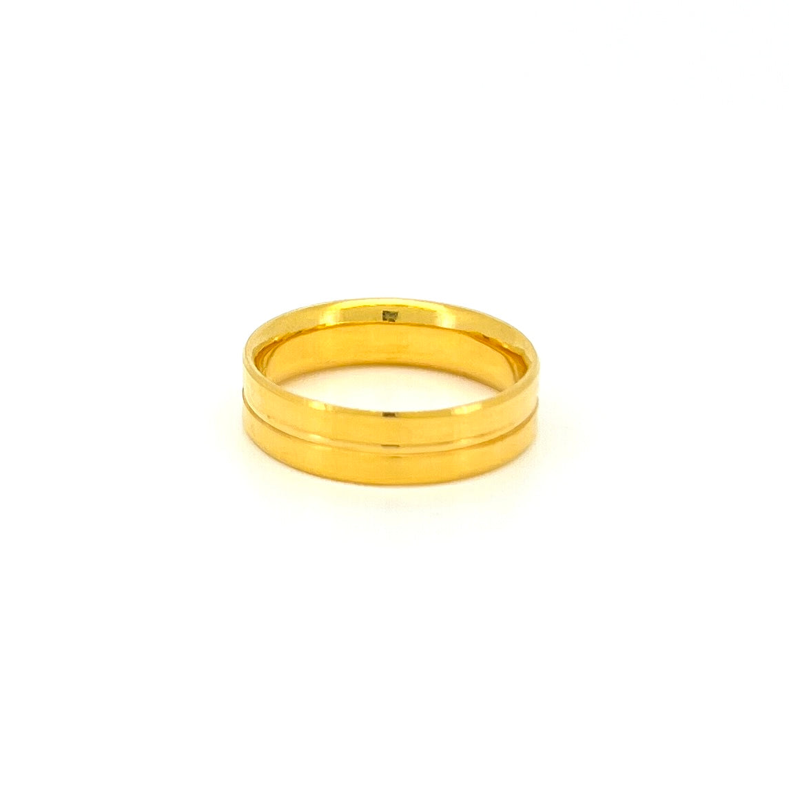Lined Polished Comfort Ring — image 1
