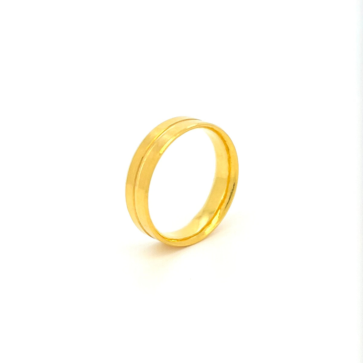 Lined Polished Comfort Ring — image 2