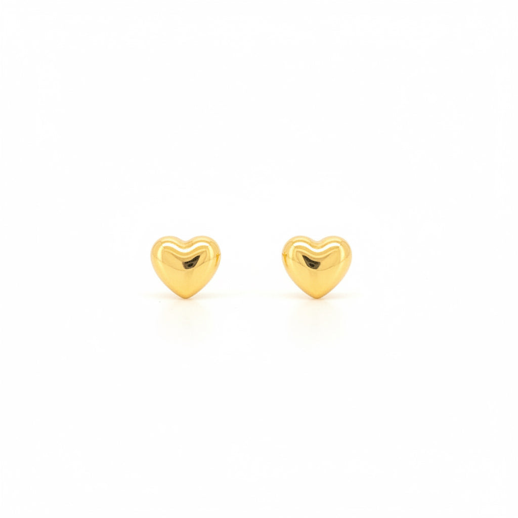 Mini Polished Heart Earring Studs — image 2