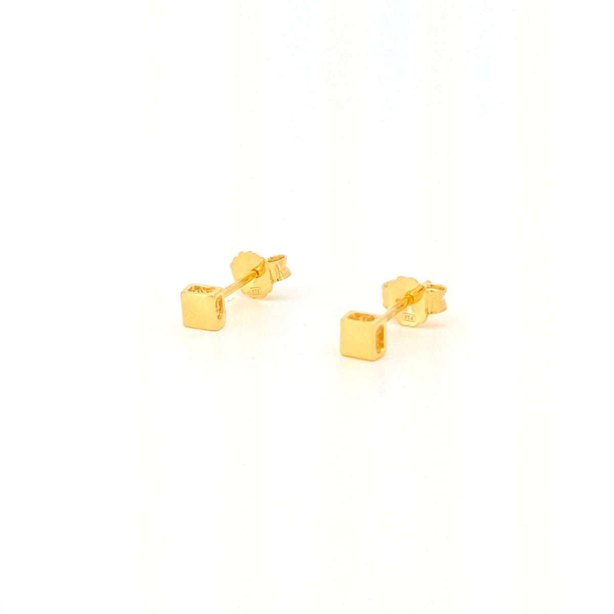 Mini Polished Square Earring Studs — image 2