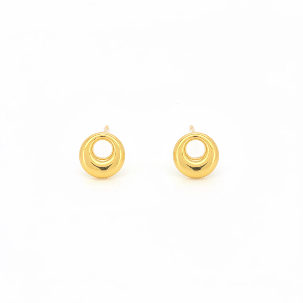 Polished Chunky Donut Earring Studs — image 1