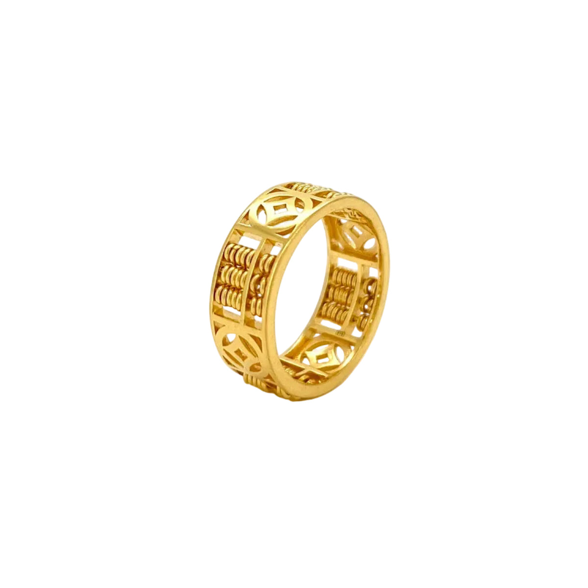 Polished Coin Cut-Out Abacus Ring — image 2