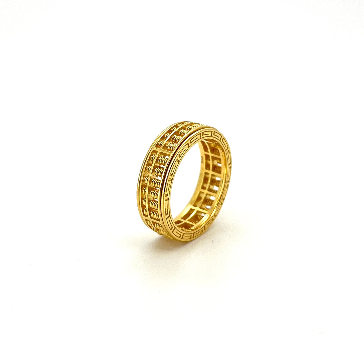 Polished Spinning Abacus Ring — image 1