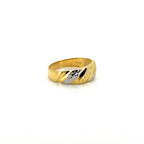 Two Tone Diagonal Lines Ring — image 1