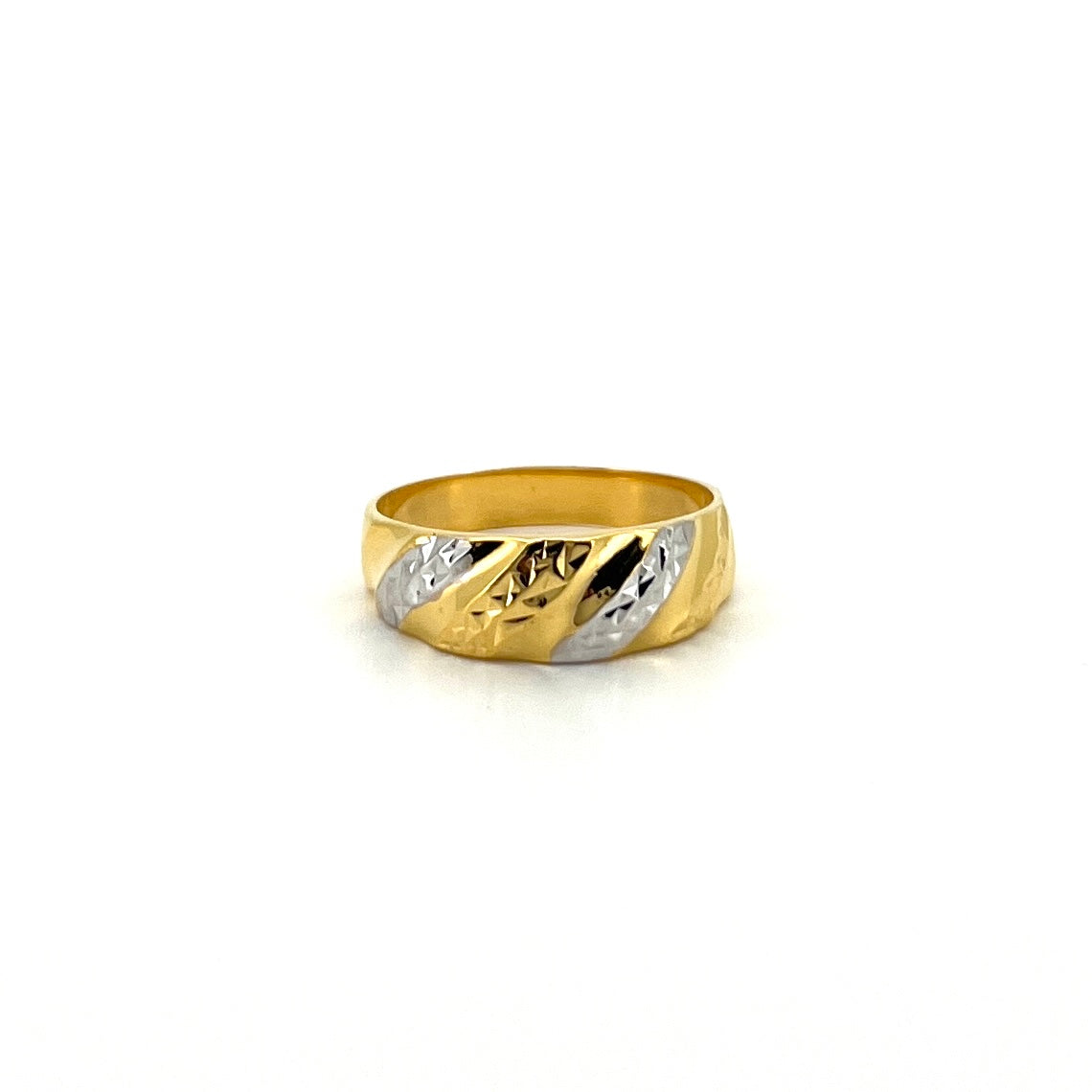Two Tone Diagonal Lines Ring — image 2