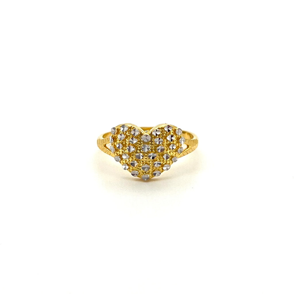Two Tone Dotted Heart Ring — image 1