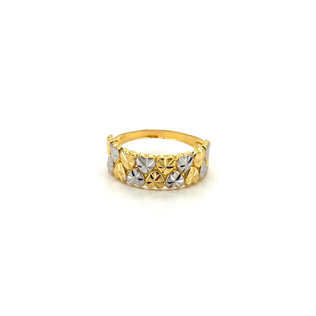 Two Tone Double Row Hearts Ring — image 1