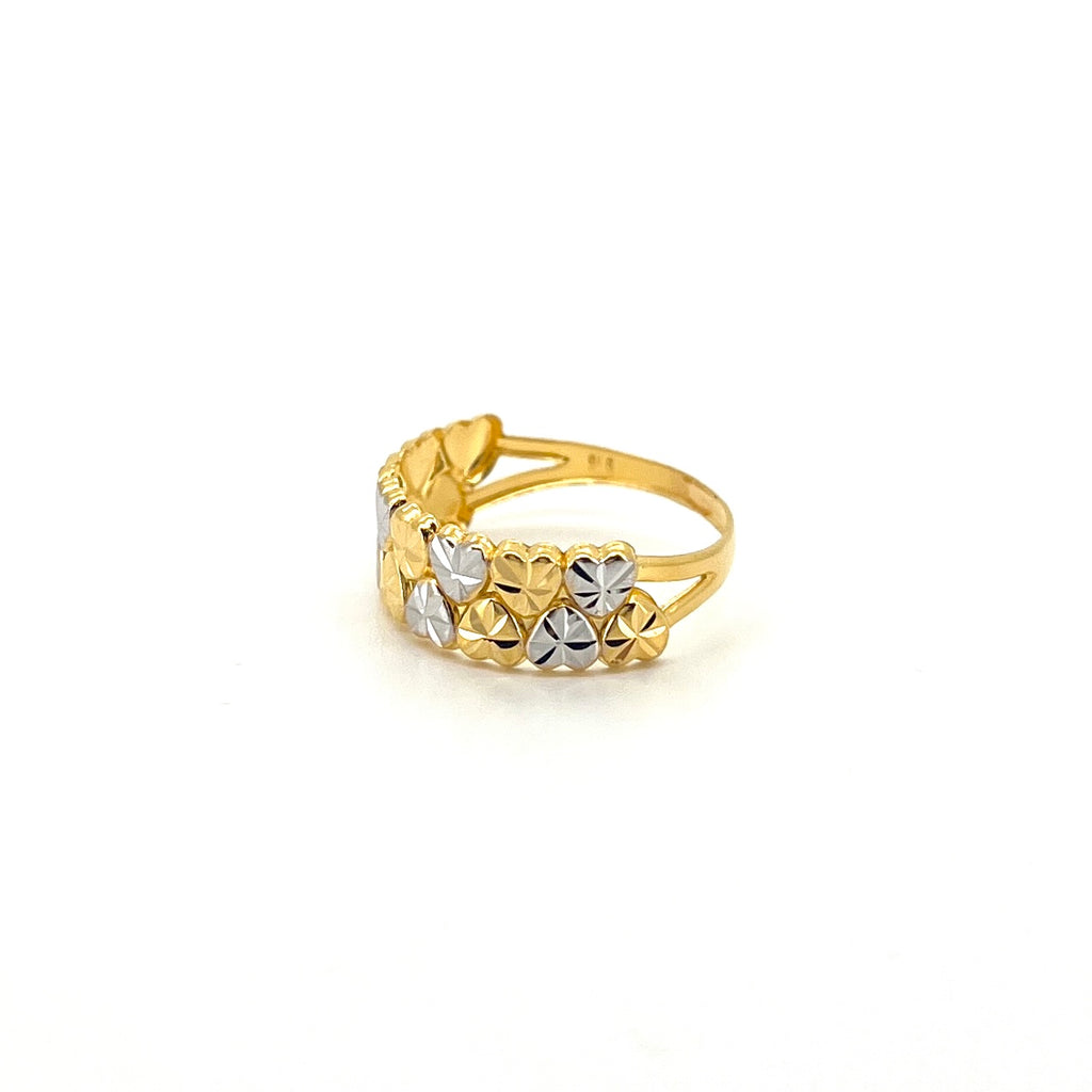 Two Tone Double Row Hearts Ring — image 2