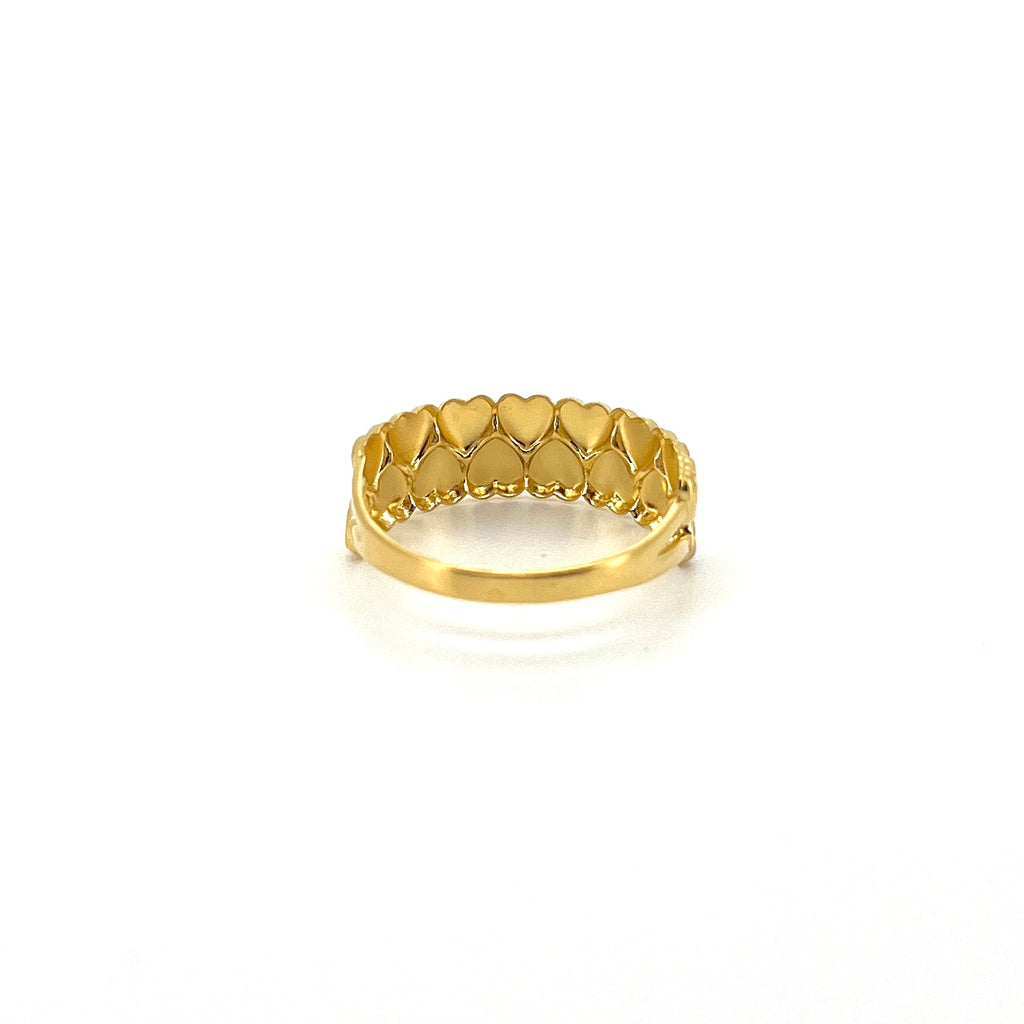 Two Tone Double Row Hearts Ring — image 3