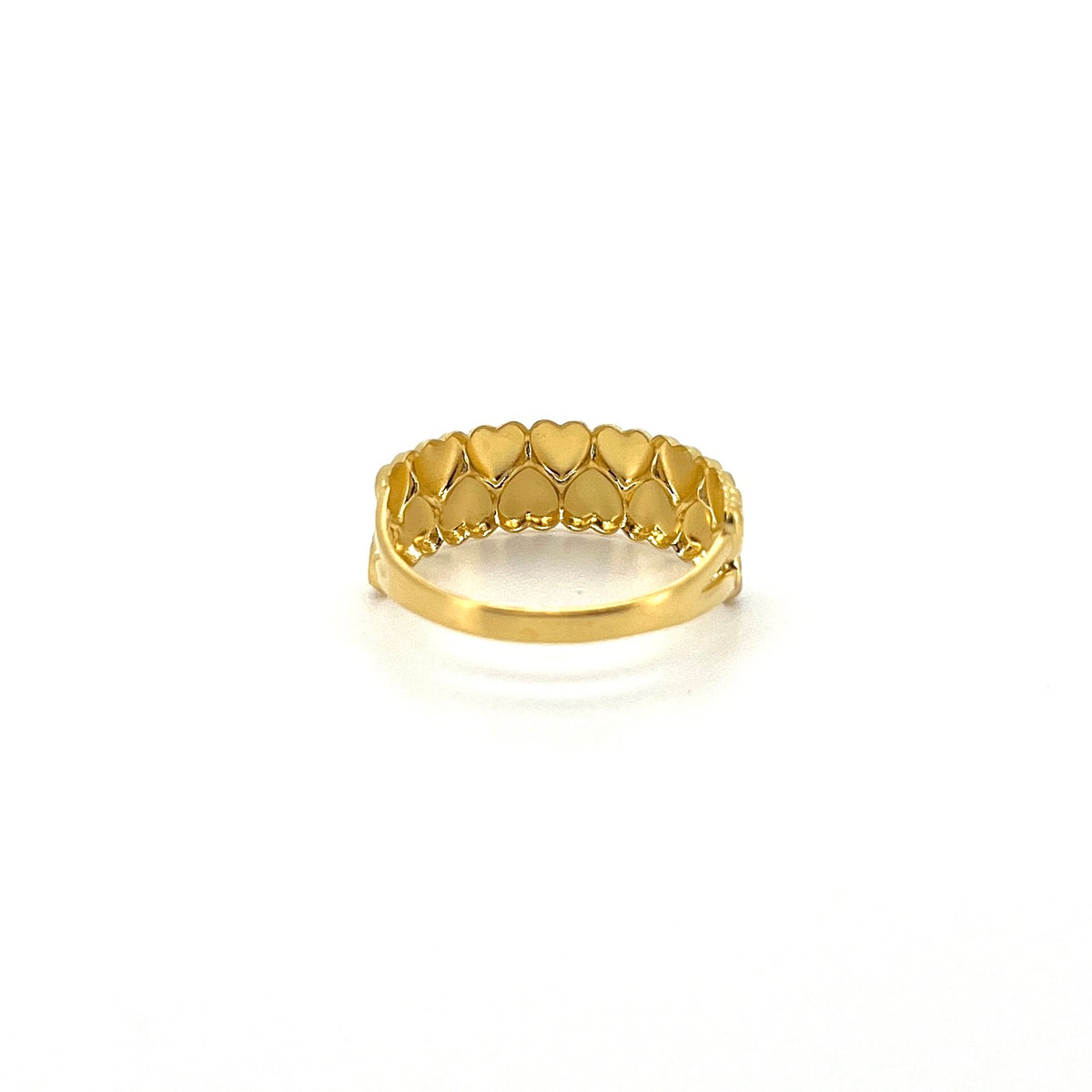 Two Tone Double Row Hearts Ring — image 3