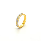 Two Tone Double Row Starburst Cut Ring — image 1