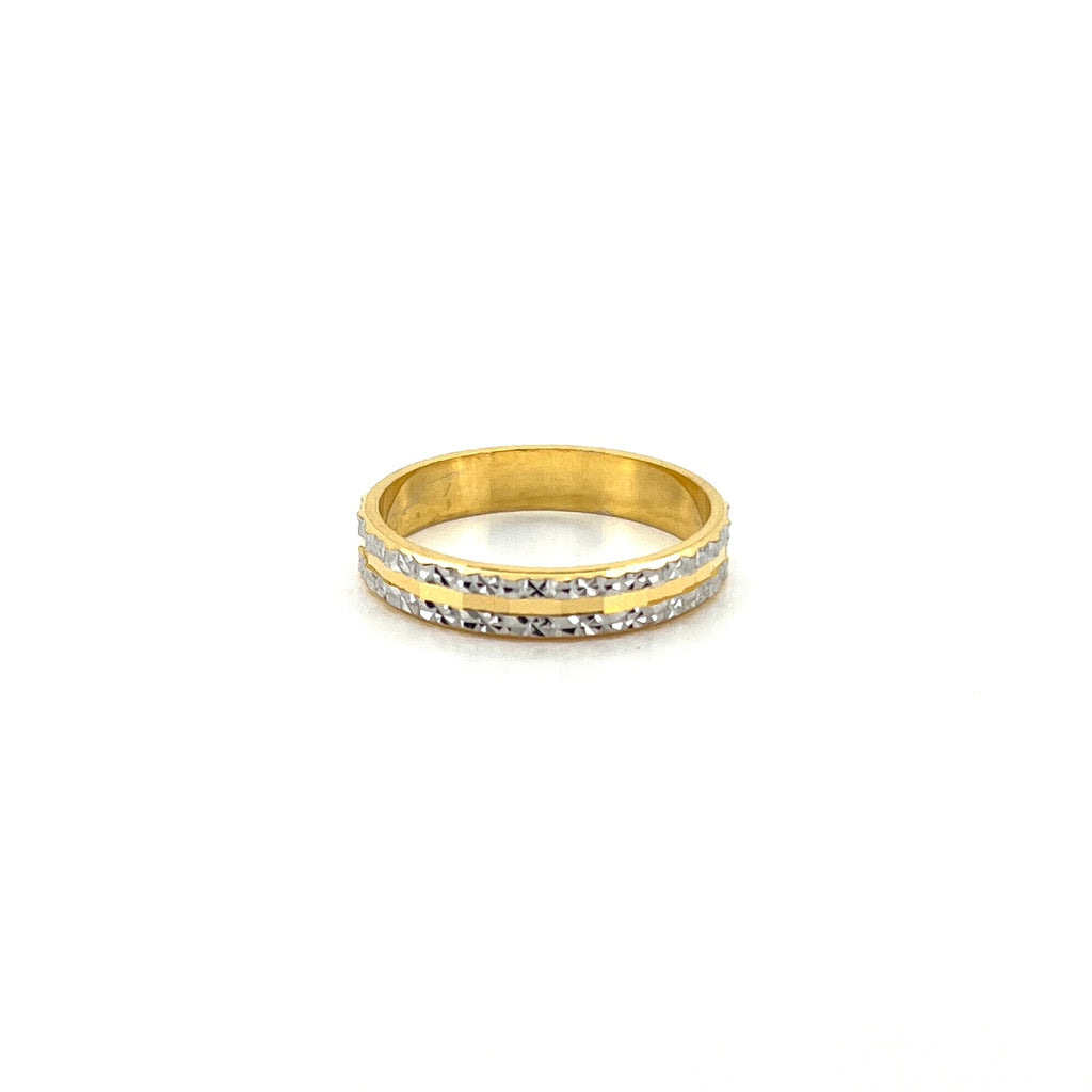 Two Tone Double Row Starburst Cut Ring — image 2