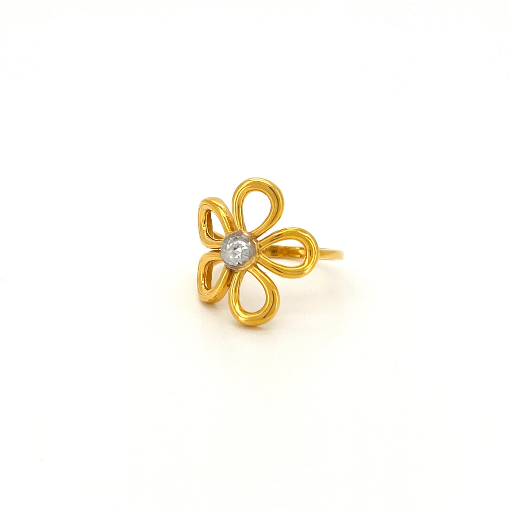 Two Tone Floral Outline Ring — image 1