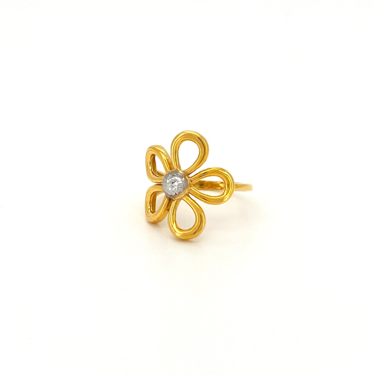 Two Tone Floral Outline Ring — image 1